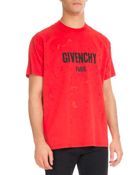 givenchy red star shirt|givenchy distressed t shirt.